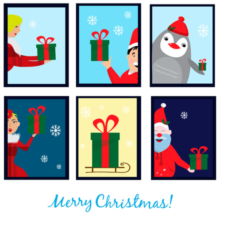 Christmas collection with six cards. EPS 10のイラスト素材