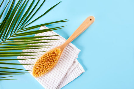 Body brush spa natural accessory tool for body. Zero waste concept eco friendly.の写真素材