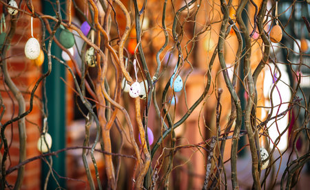 Easter eggs on a tree.