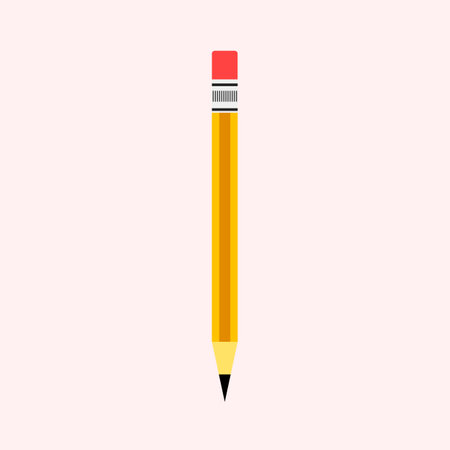 Pencil drawing a line. Pencil with rubber. Solid color vector illustration. Vector illustrationのイラスト素材