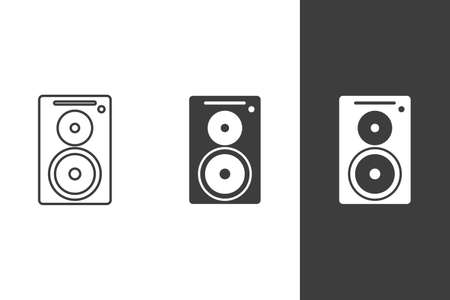 Flat acoustic speaker,loudspeaker icon. Vector illustrationのイラスト素材