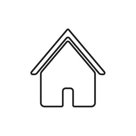 simple outline home, house icons on white background. Vector illustrationのイラスト素材