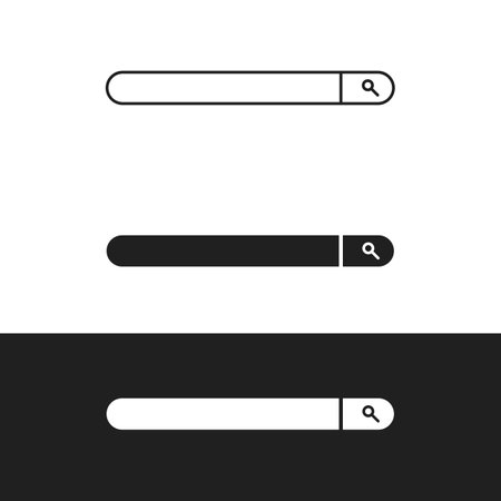 Search bar icon line on white background. Vector illustrationのイラスト素材