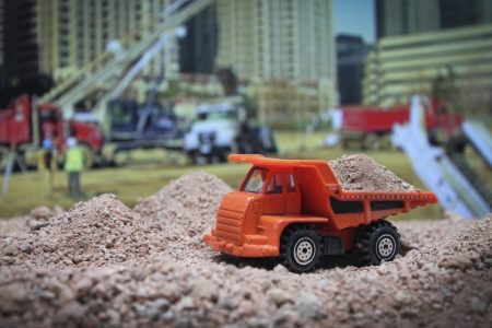 dump truck moving