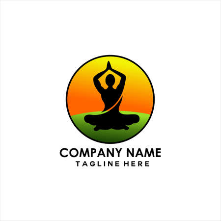 silhouette of a meditation person vectorのイラスト素材