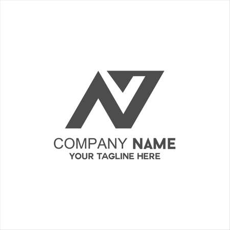 letter N outline logo vectorのイラスト素材