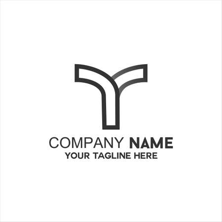 letter Y outline logo vectorのイラスト素材