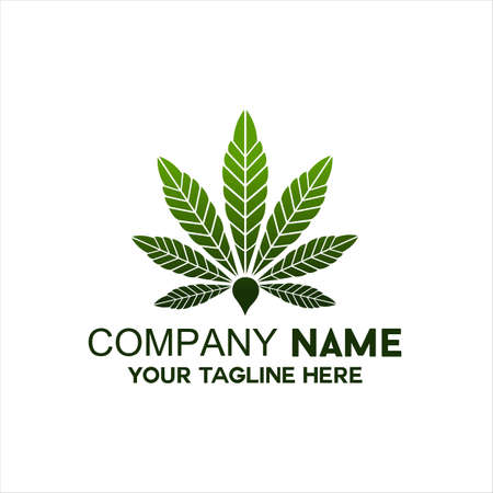 green color marijuana leaf illustrationのイラスト素材