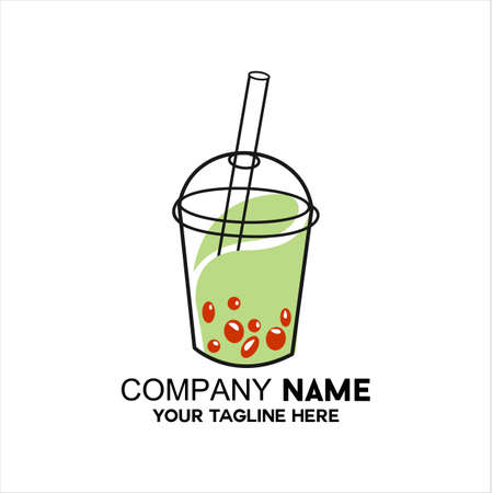 drink cup logo bottle illustrationのイラスト素材