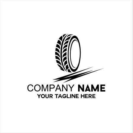 unique car tire illustration logoのイラスト素材