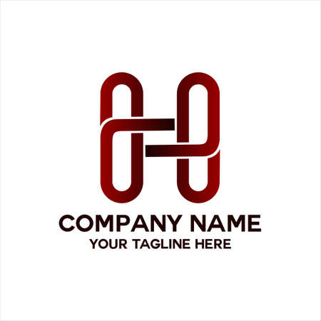 letter H with logo outlineのイラスト素材
