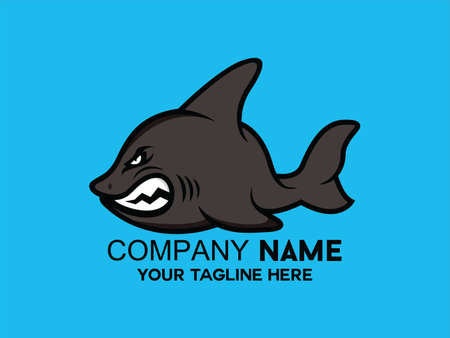 ferocious shark illustrationのイラスト素材