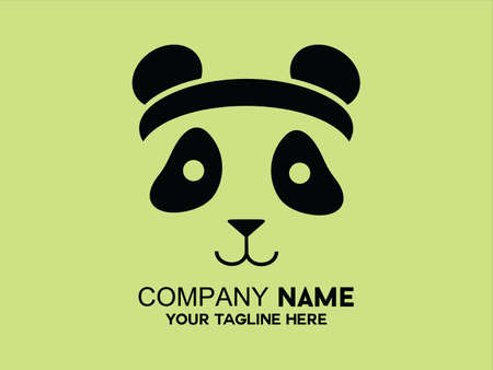 cute panda head logo vectorのイラスト素材