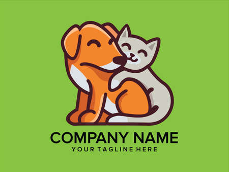 dog and cat logo vector