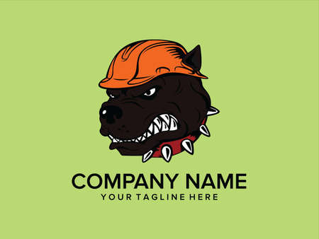 cartoon pit bulls dog head looks fierceのイラスト素材