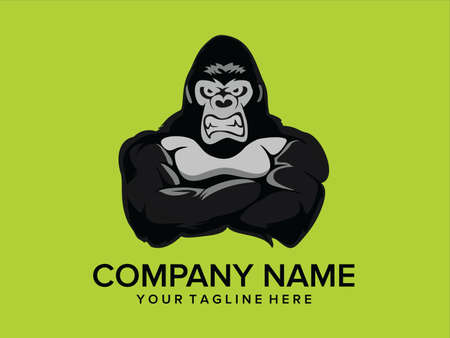 gorilla that looks strong and fierceのイラスト素材