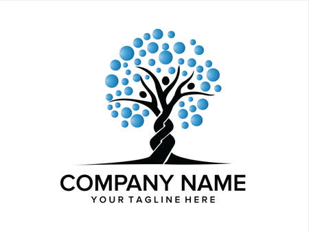 tree logo symbolizes teamwork and successのイラスト素材