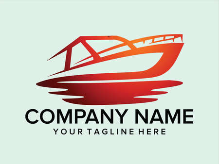 ship silhouette with color gradient logo vectorのイラスト素材