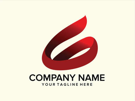 number six logo in gradient red colorのイラスト素材