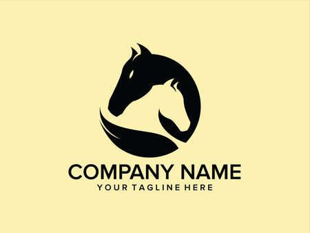 horse head silhouette with soft backgroundのイラスト素材