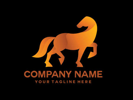 horse logo with gradient colorのイラスト素材