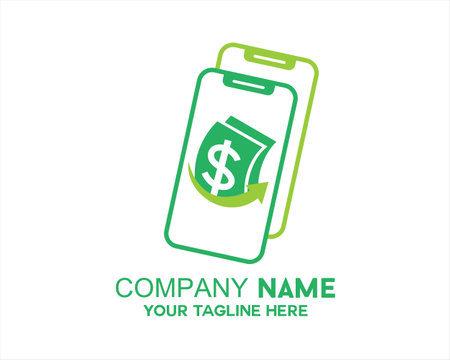 communication tool logo with money logo imageのイラスト素材
