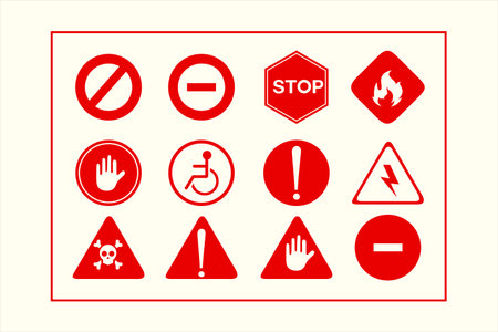 a set of road sign iconsのイラスト素材