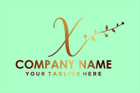 letter X with leavesのイラスト素材