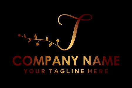 letter T with leavesのイラスト素材