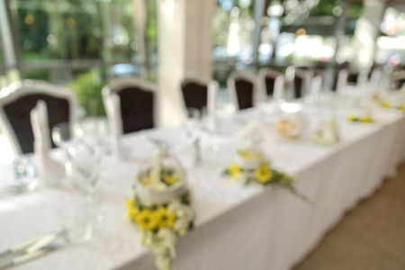 Blured image of wedding hall for background usageの写真素材