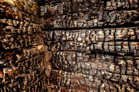 Interior of a burnt by fire homeの写真素材