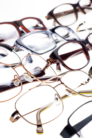 Beautiful modern glasses all shapes and sizesの写真素材
