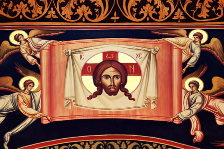Religious fresco on church wallsのeditorial素材