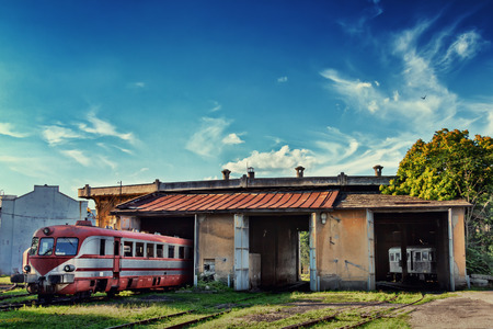 Train at old depot outdoorsのeditorial素材