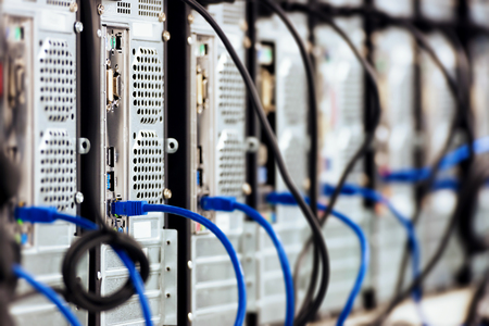Network servers in a data center background ITの写真素材