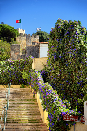 Fortress of Saint George view Lisbon  Portugal (Castelo de Sao Jorge)のeditorial素材