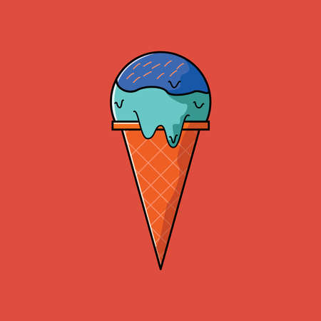ice cream with different flavorsのイラスト素材