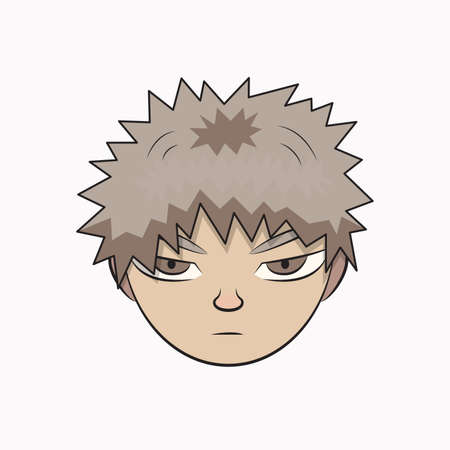 Vector graphic illustrator of a man's face on a white backgroundのイラスト素材