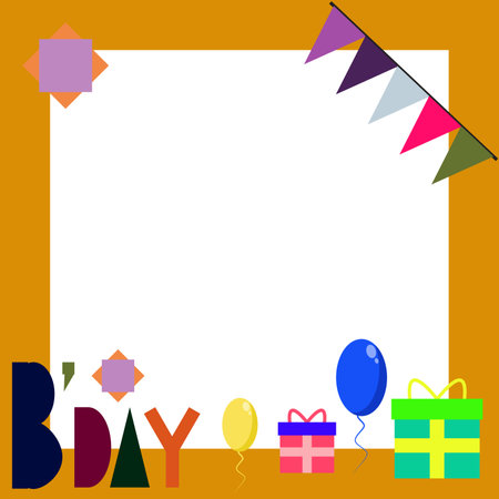 illustrator vector graphic of twibbon square good for to celebrate birthdayのイラスト素材