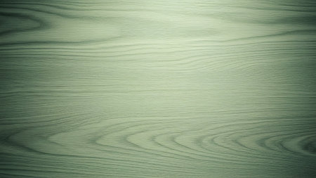 A detailed close-up of a muted green wooden surface, showcasing its natural horizontal grain and subtle texture.の素材