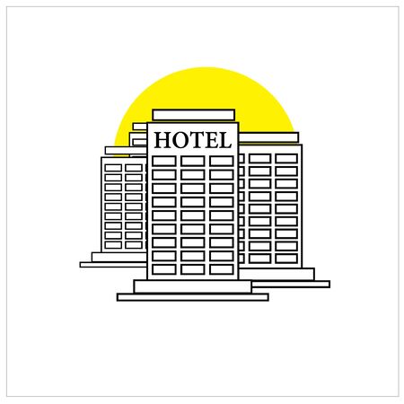 Hotel Line Iconのイラスト素材