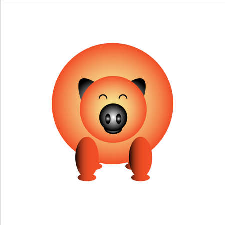 pig as shaped as circleのイラスト素材