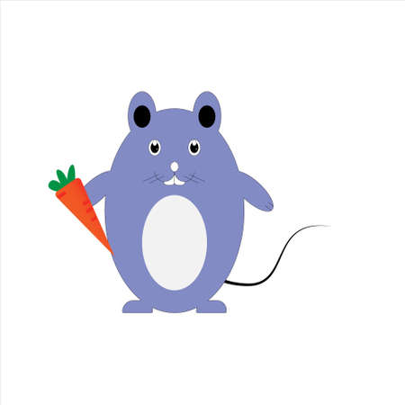 mouse holding carrot on the left handのイラスト素材