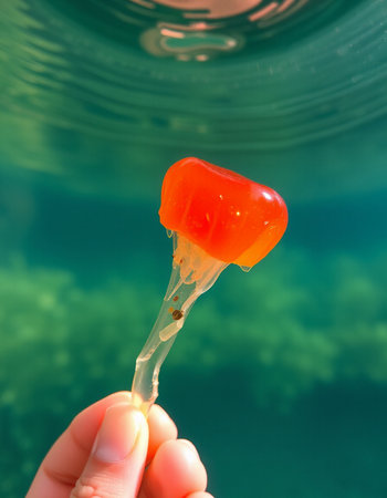 Jellyfish floating in the water. Jellyfish in the waterの写真素材