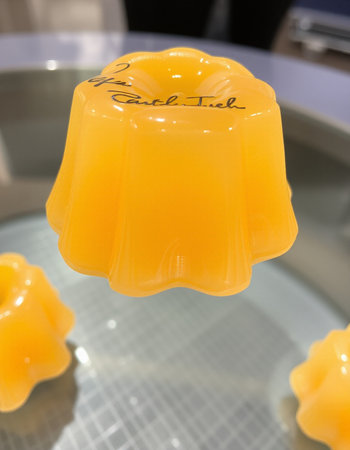 A closeup shot of orange jelly in a shop in Melbourneの写真素材