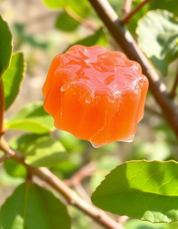 Jelly fruit on the tree in the garden. Close up.の写真素材