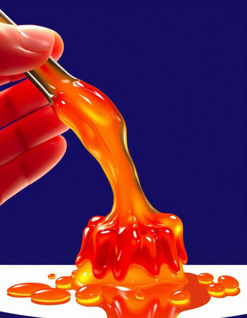 Honey dripping from a pipette. 3d illustration.の写真素材