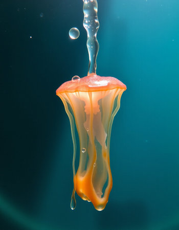 jellyfish in the water, close-up of a photo
