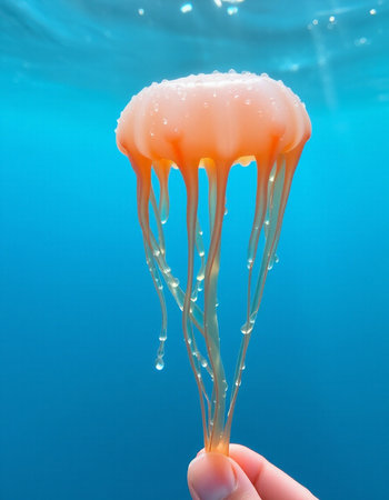 Jellyfish floating in the ocean. Jellyfish in the ocean.