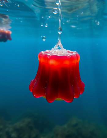 Jellyfish floating in the water. Jellyfish is a species of jellyfish native to the Pacific Ocean.の写真素材